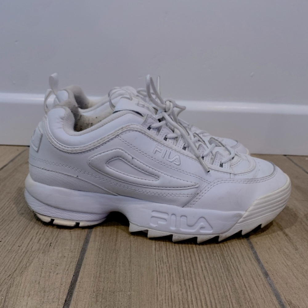 White FILA Disruptor